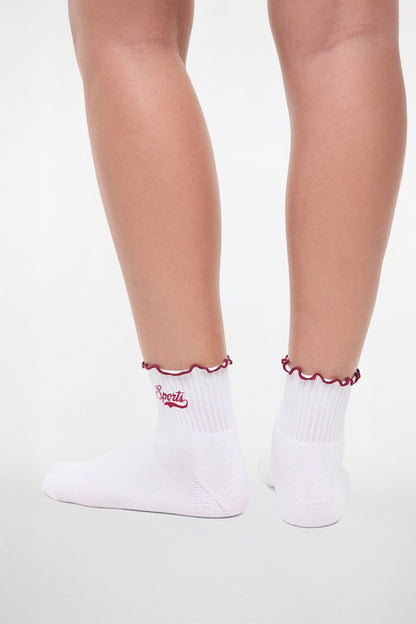Nina 2-Pack Ankle Socks | White/Zinfandel
