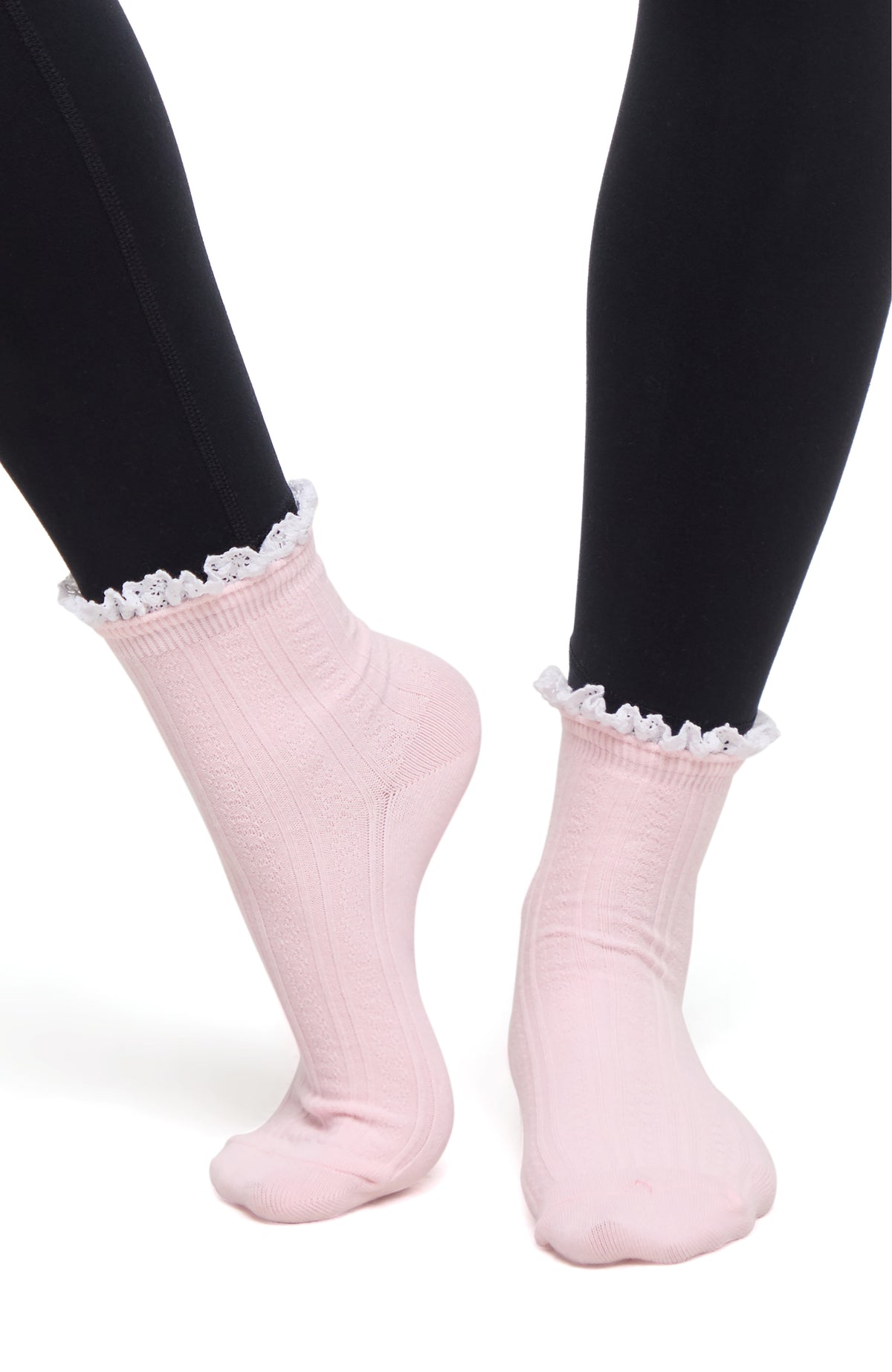 Rina 2-Pack Ankle Socks | Ballet Slipper/White