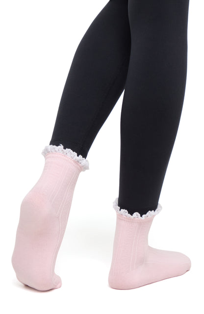 Rina 2-Pack Ankle Socks | Ballet Slipper/White