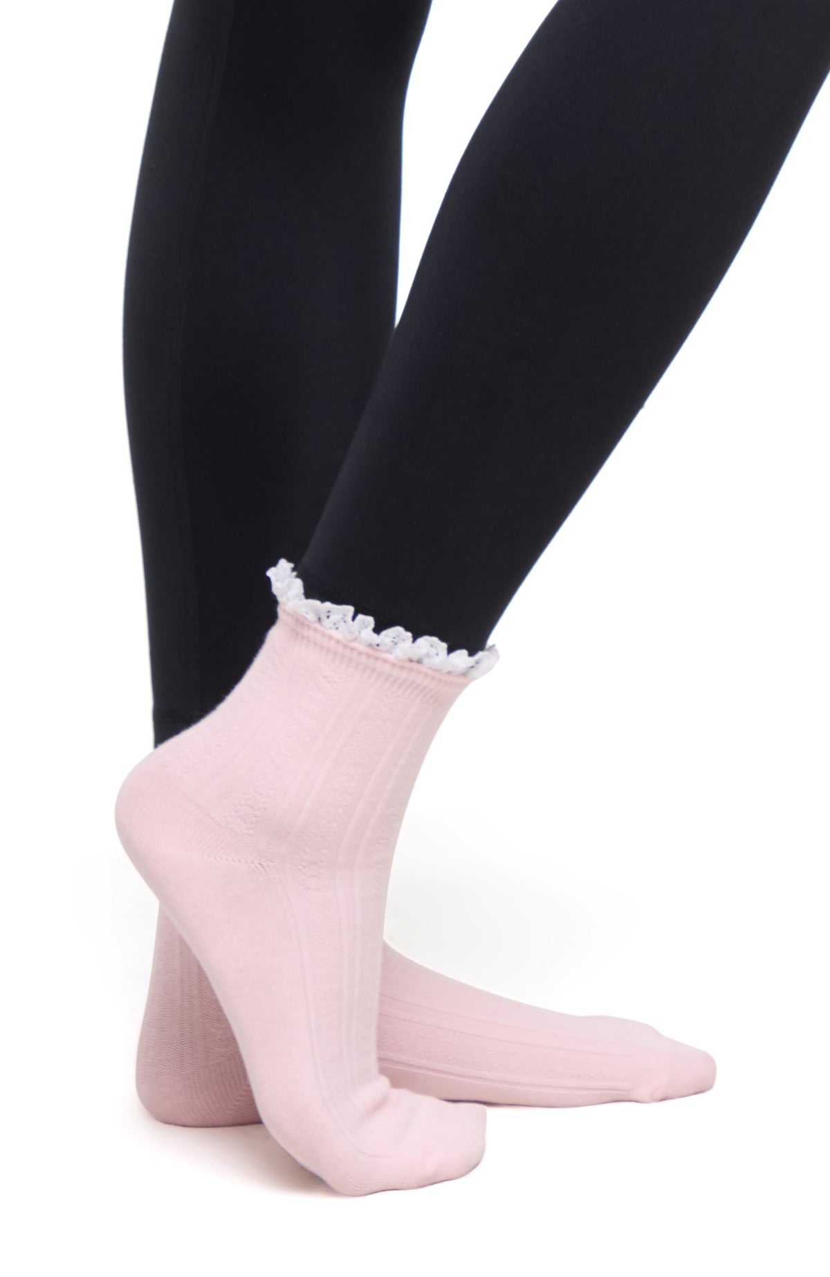 Rina 2-Pack Ankle Socks | Ballet Slipper/White
