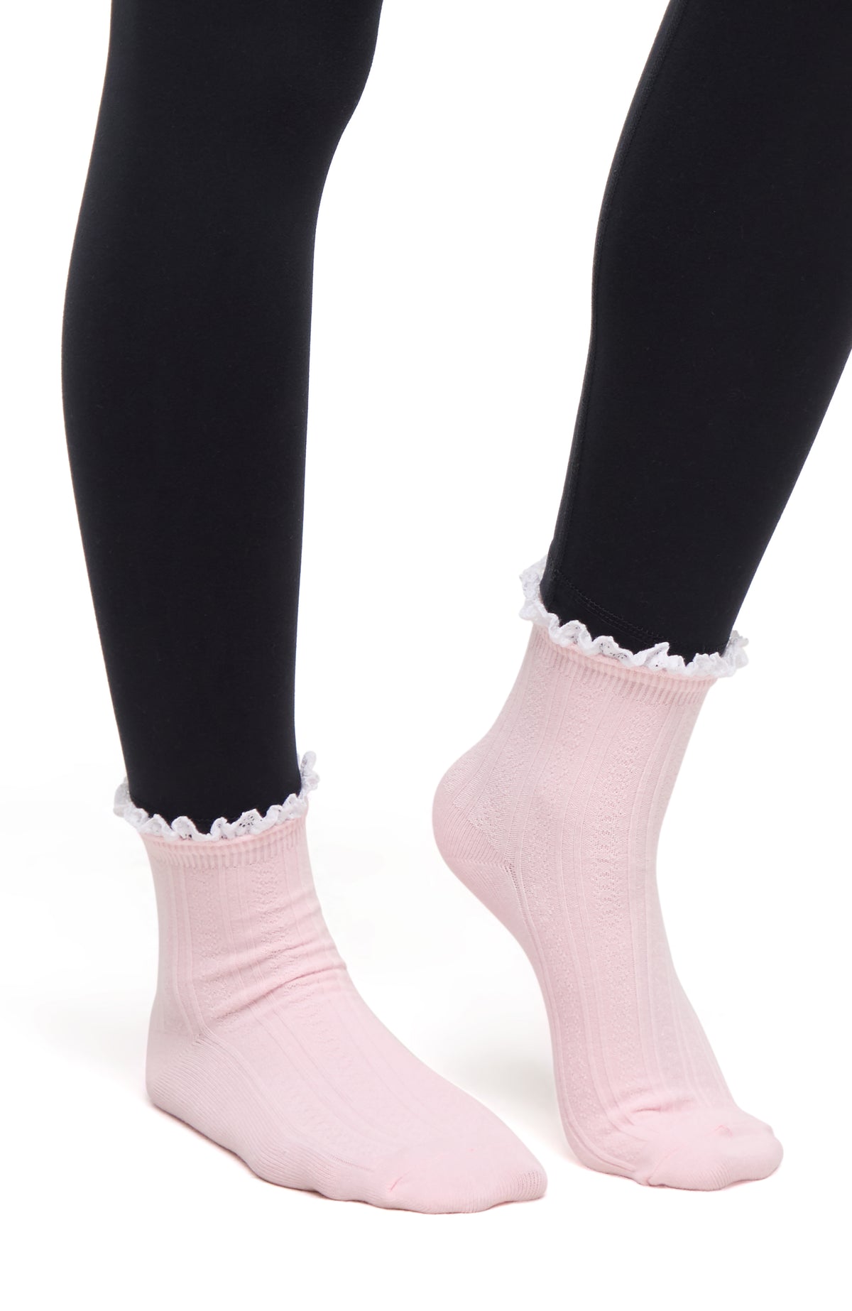 Rina 2-Pack Ankle Socks | Ballet Slipper/White