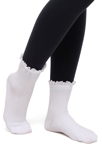 Rina 2-Pack Ankle Socks | Ballet Slipper/White