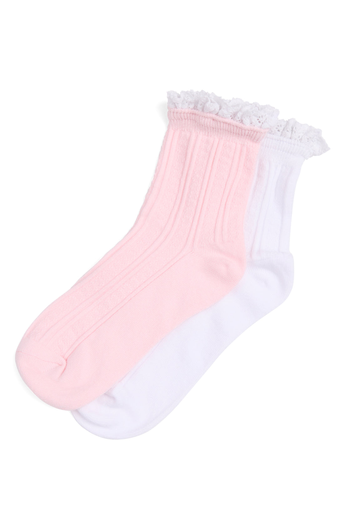 Rina 2-Pack Ankle Socks | Ballet Slipper/White