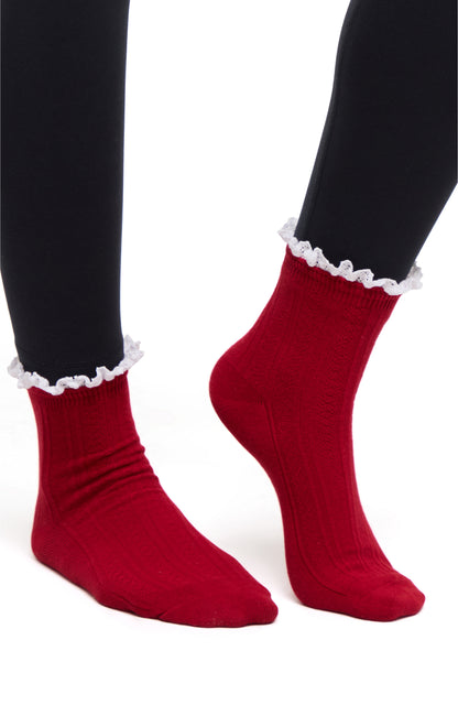 Rina 2-Pack Ankle Socks | Scooter/White