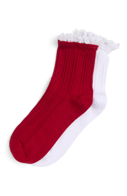 Rina 2-Pack Ankle Socks | Scooter/White