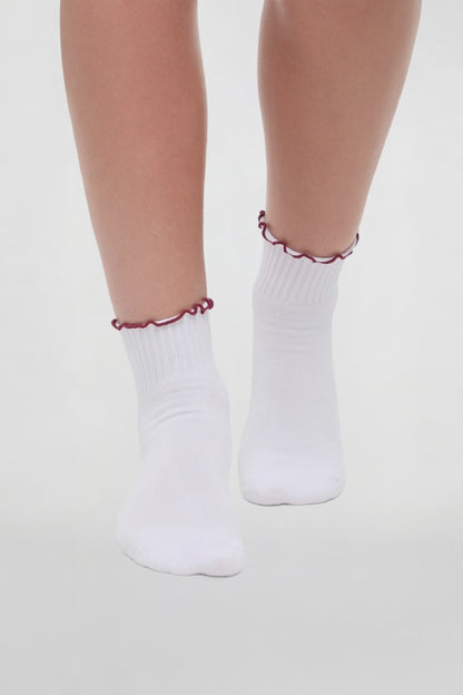 Nina 2-Pack Ankle Socks | White/Zinfandel