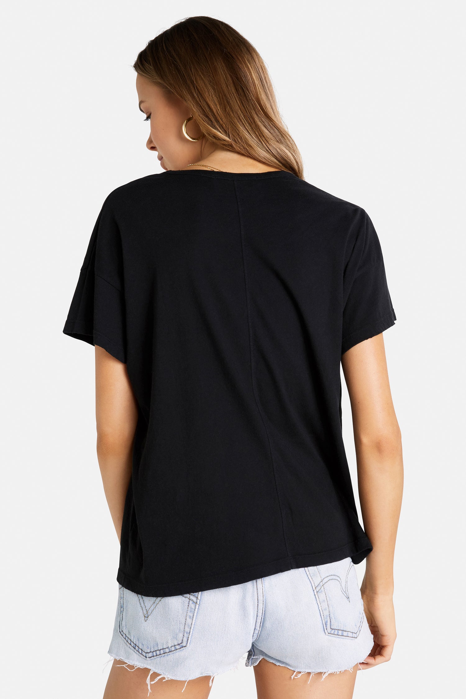 Chrissy V-Neck Tee  | Clean Black