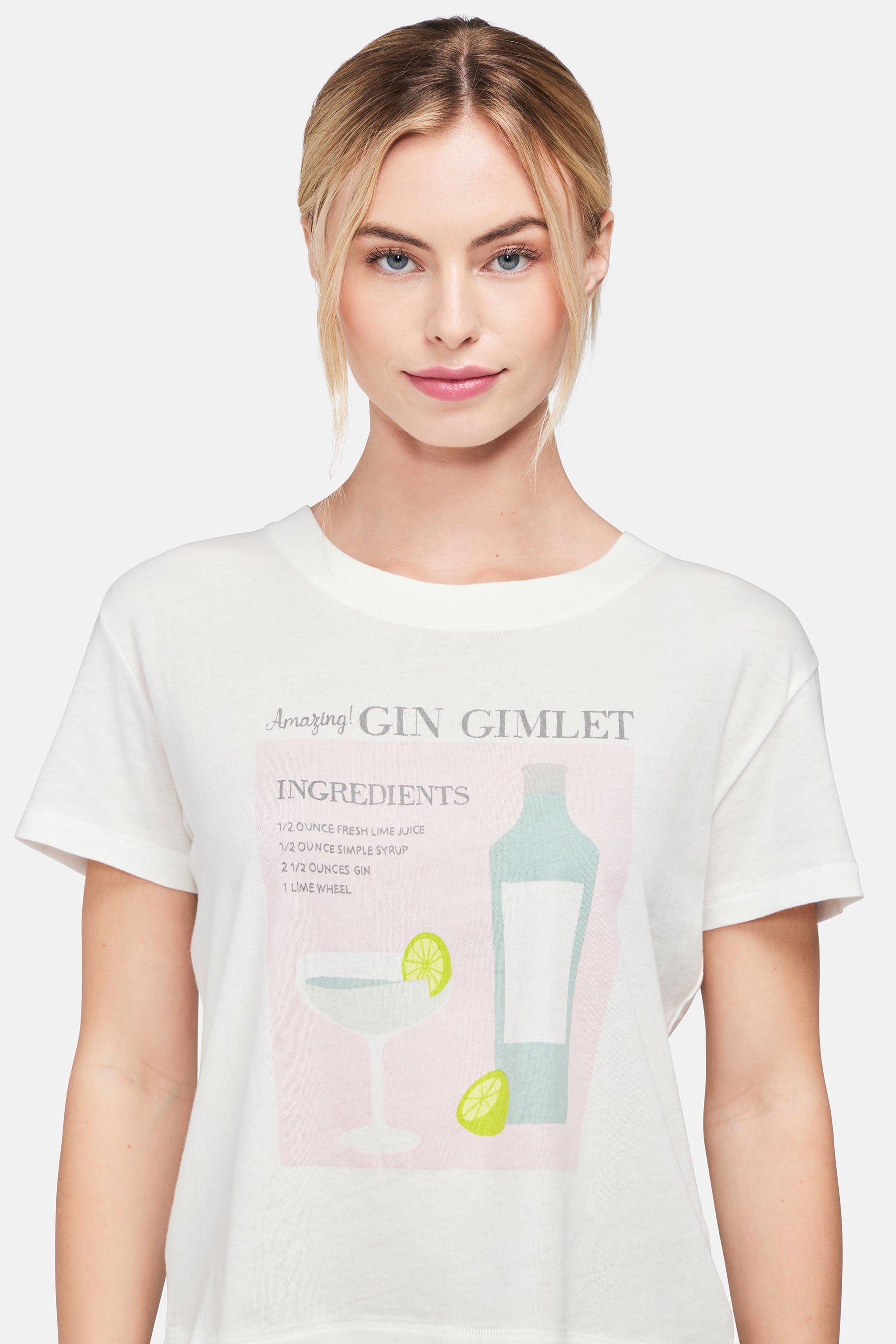 Gin Gimlet Charlie Crop Tee | Clean White