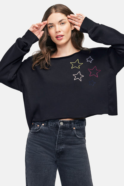 Stitched Stars Moshpit Pullover | Jet Black