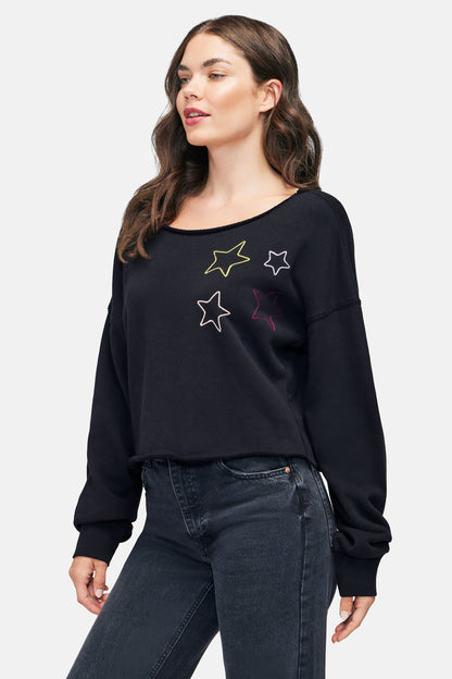 Stitched Stars Moshpit Pullover | Jet Black