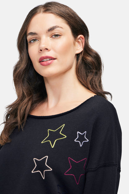 Stitched Stars Moshpit Pullover | Jet Black