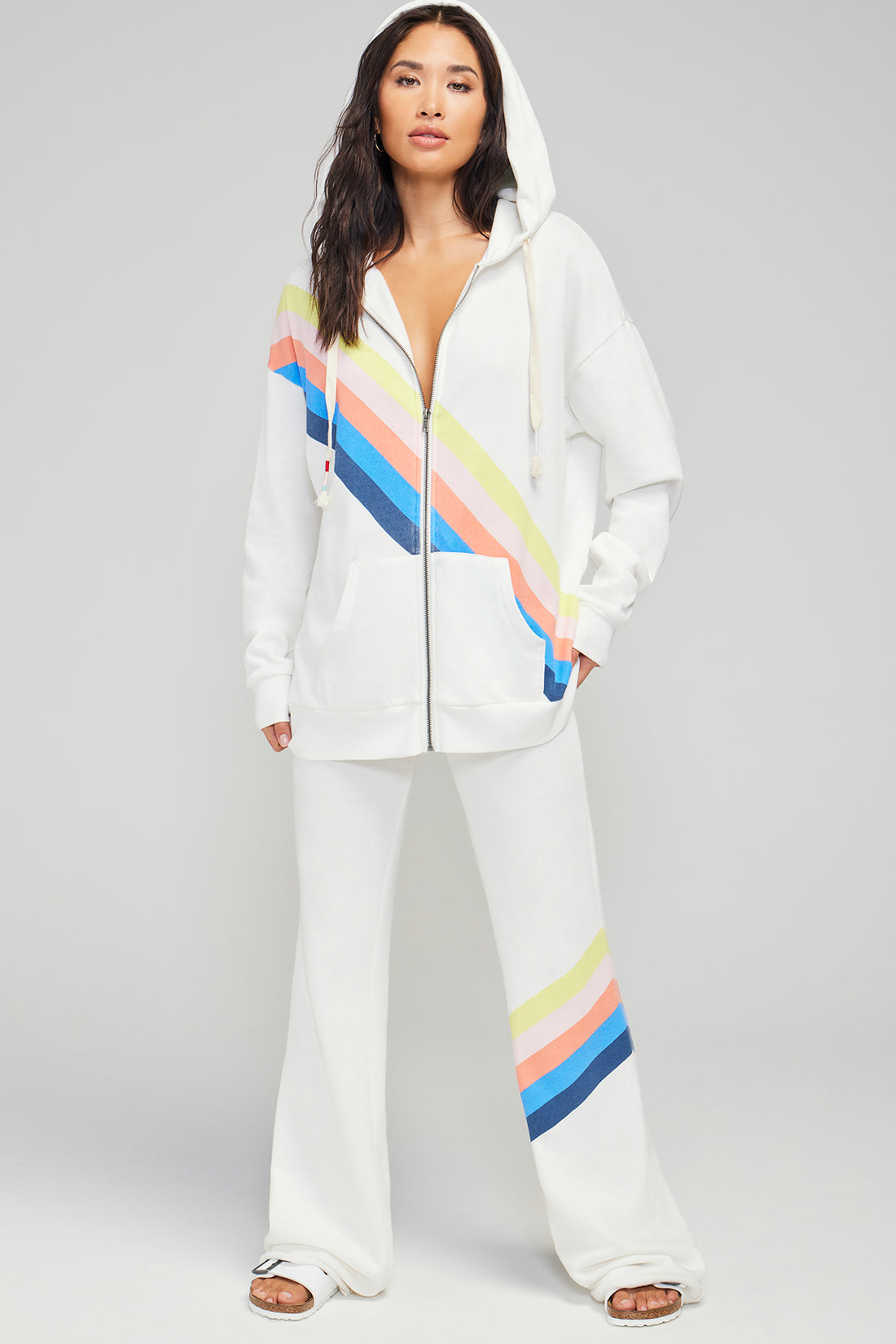 Nassau Stripe Roadtrip Zip Up | Vanilla