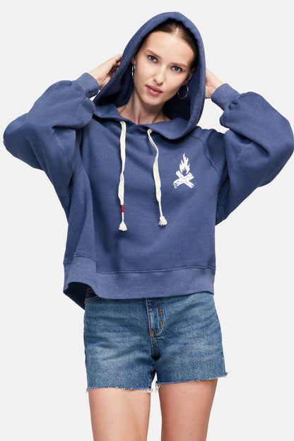 Booze Bonfire Sumo Hoodie | Dress Blues