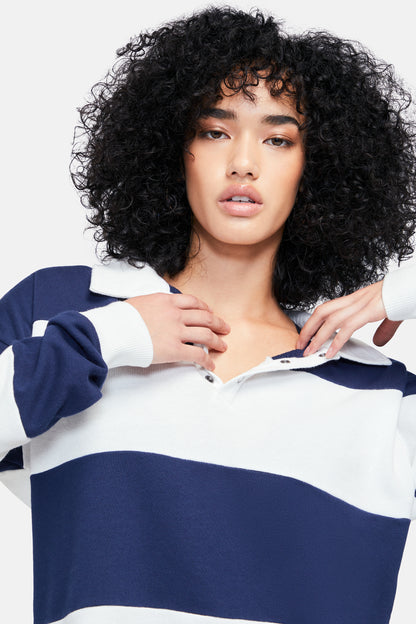 Miami Rugby Polo | Dress Blues Stripes