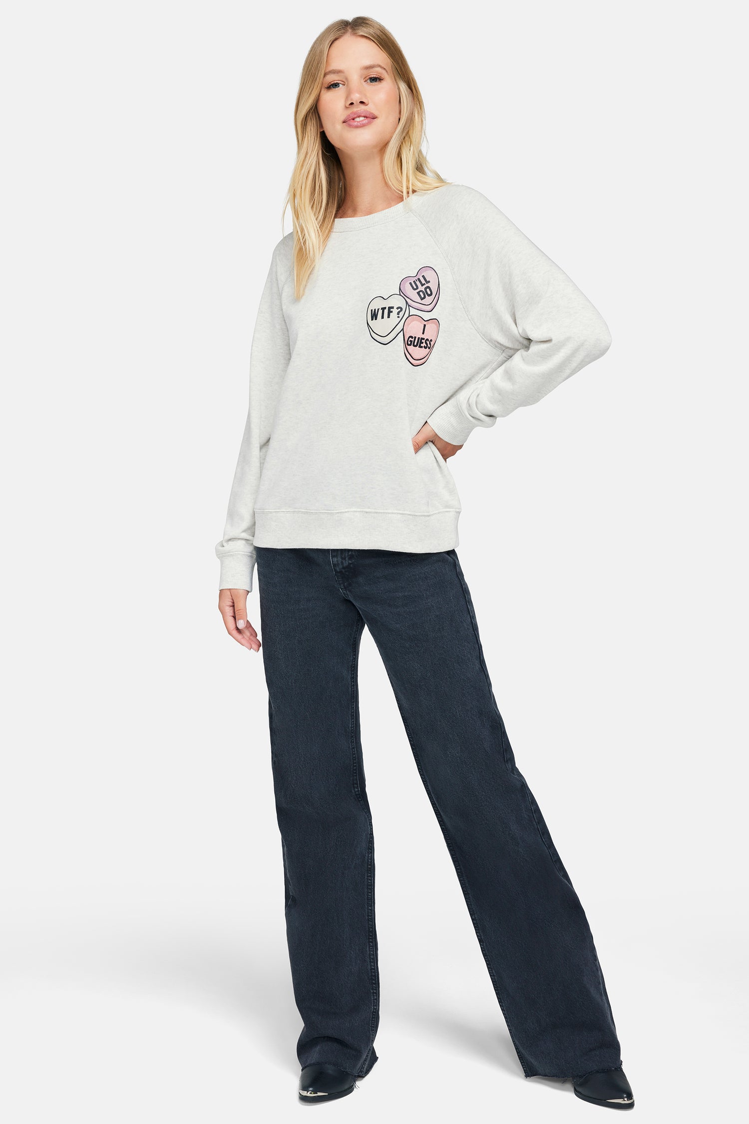 Candy Hearts Sommers Sweatshirt | Pearl Grey