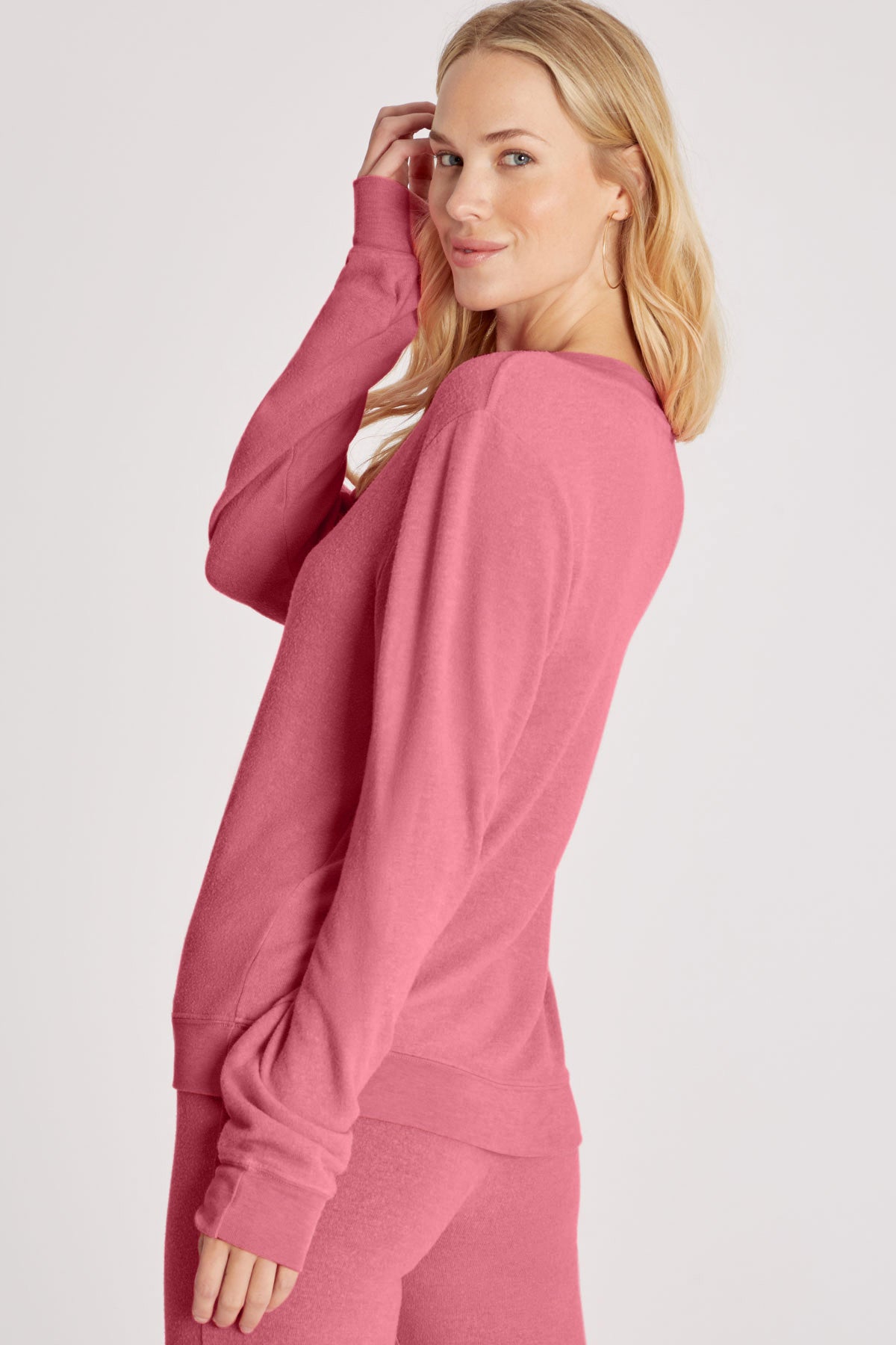 Baggy Beach Jumper Deep V | Dry Rose