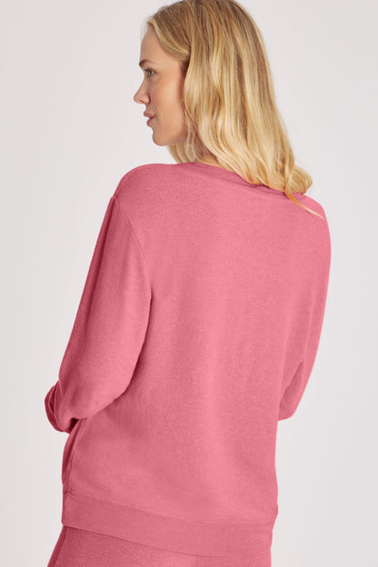 Baggy Beach Jumper Deep V | Dry Rose