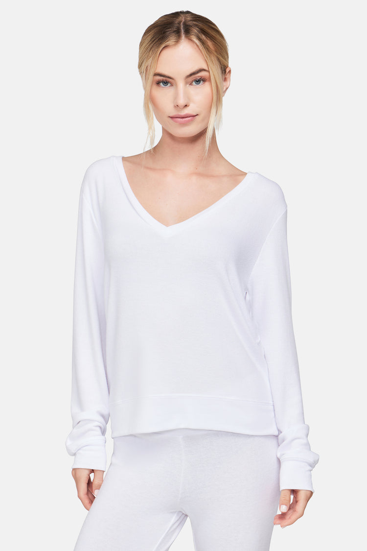 Wildfox Lake Mode Baggy Beach Sweatshirt- Vanilla main image 1