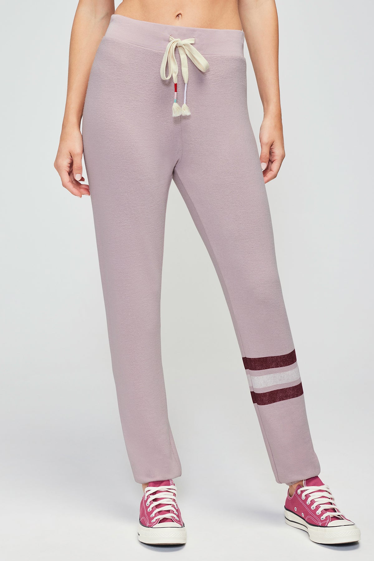 Candy Stripe Echo Sweats | Burnished Lilac