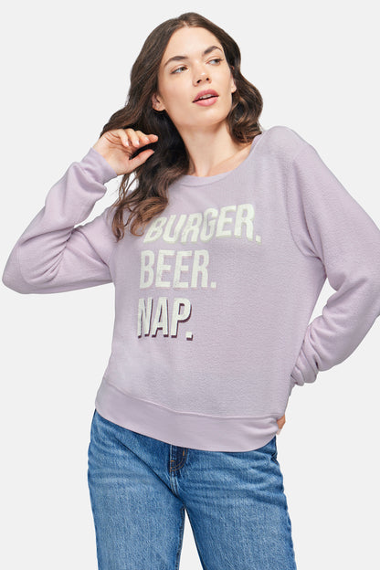 Burger Beer Nap Baggy Beach Jumper | Thistle