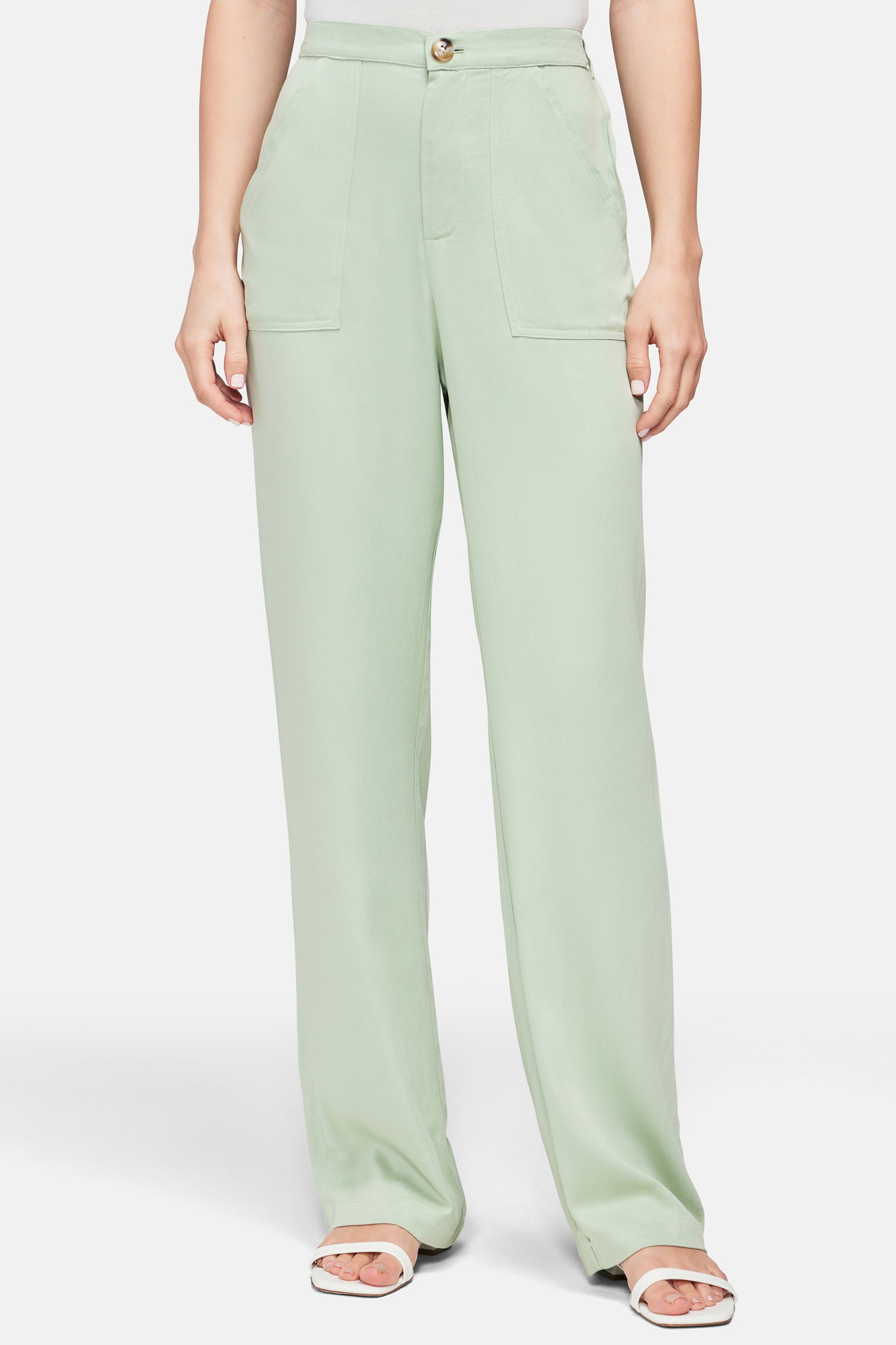 Wide Leg Trouser | Frosty Green